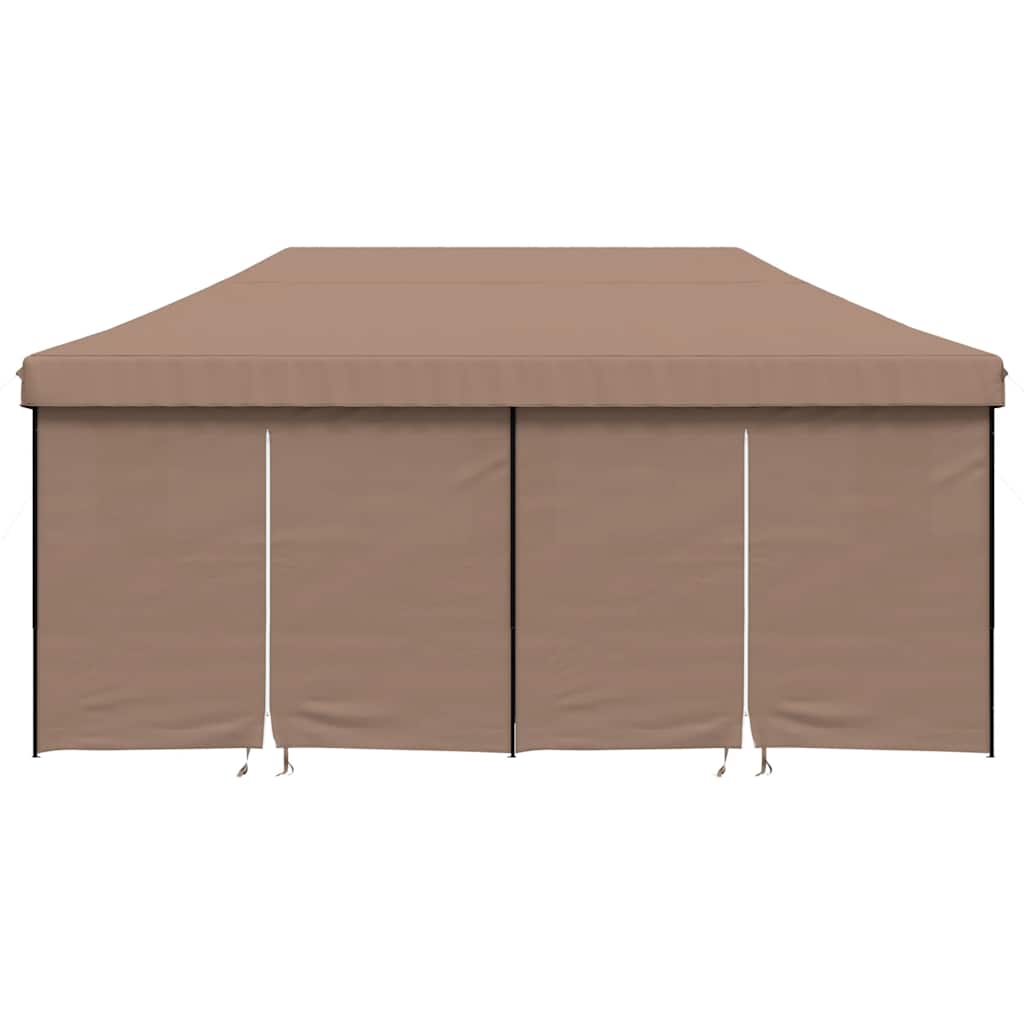 vidaXL Foldable Party Tent Pop-Up with 4 Sidewalls Brown