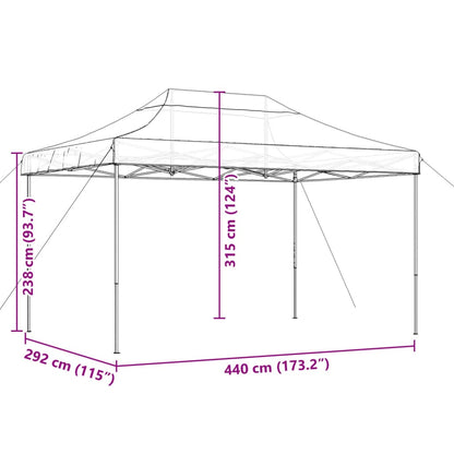 vidaXL Foldable Party Tent Pop-Up Beige 440x292x315 cm