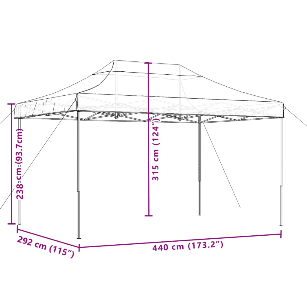 vidaXL Foldable Party Tent Pop-Up Orange 440x292x315 cm