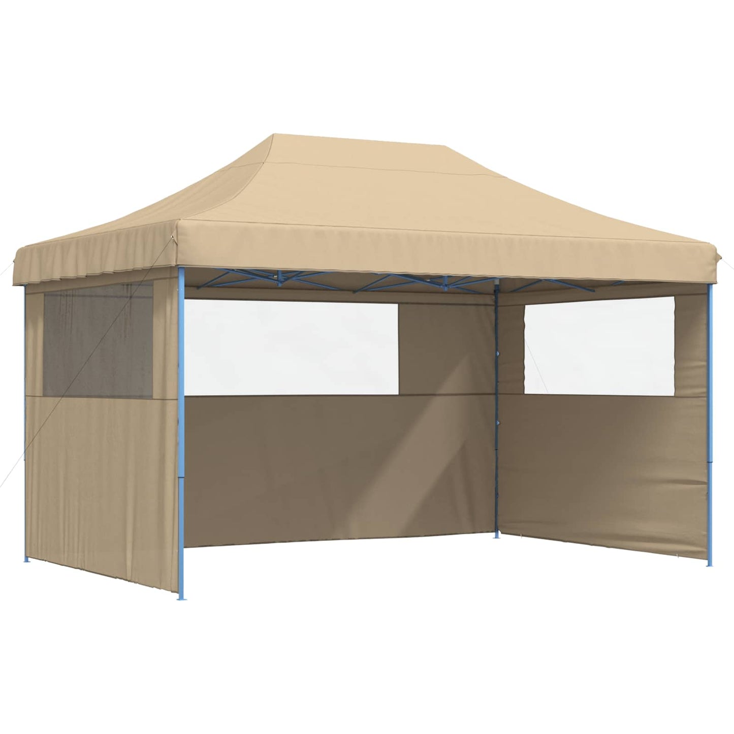vidaXL Foldable Party Tent Pop-Up with 3 Sidewalls Beige
