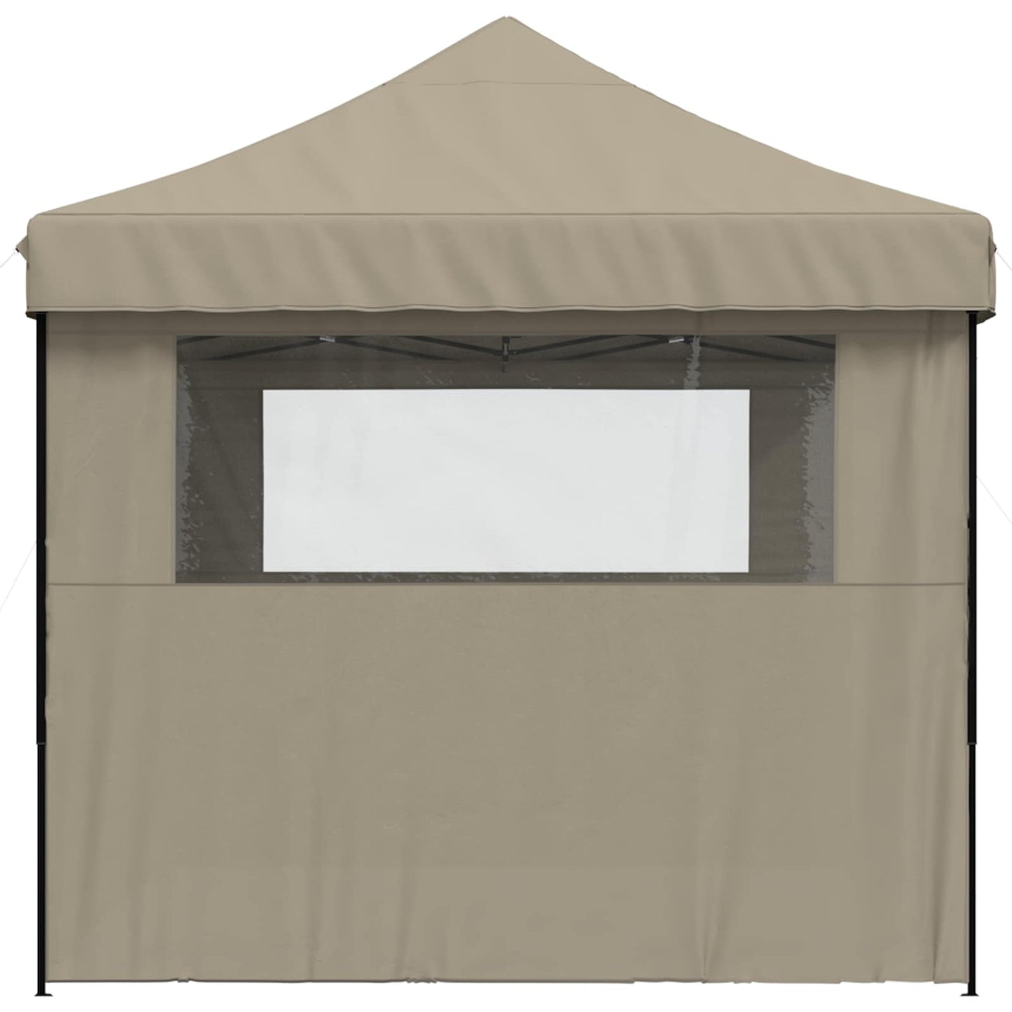 vidaXL Foldable Party Tent Pop-Up with 3 Sidewalls Taupe