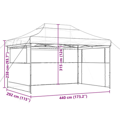 vidaXL Foldable Party Tent Pop-Up with 3 Sidewalls Terracotta