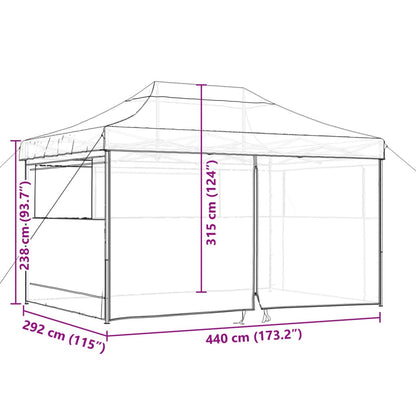 vidaXL Foldable Party Tent Pop-Up with 4 Sidewalls Taupe