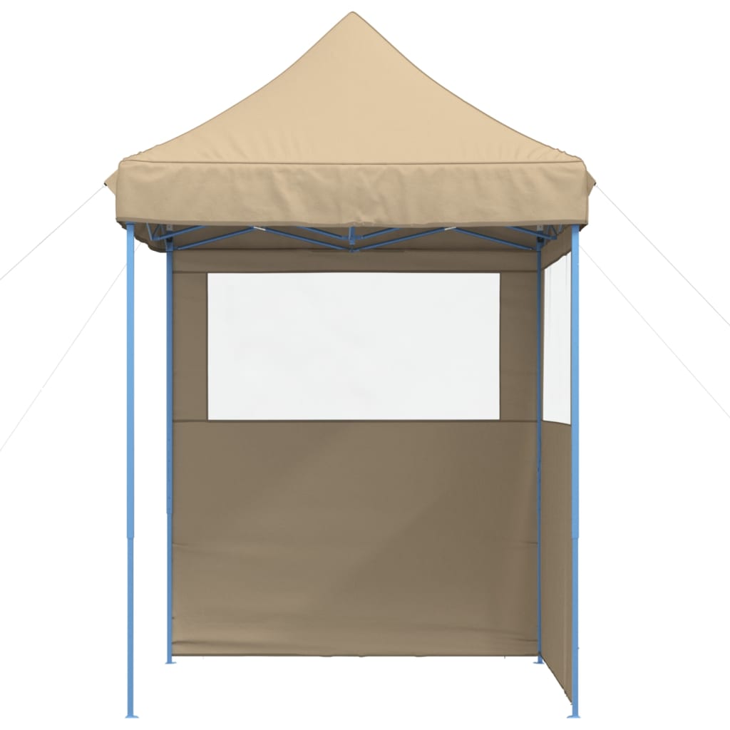 vidaXL Foldable Party Tent Pop-Up with 2 Sidewalls Beige