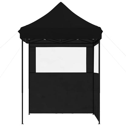 vidaXL Foldable Party Tent Pop-Up with 2 Sidewalls Black
