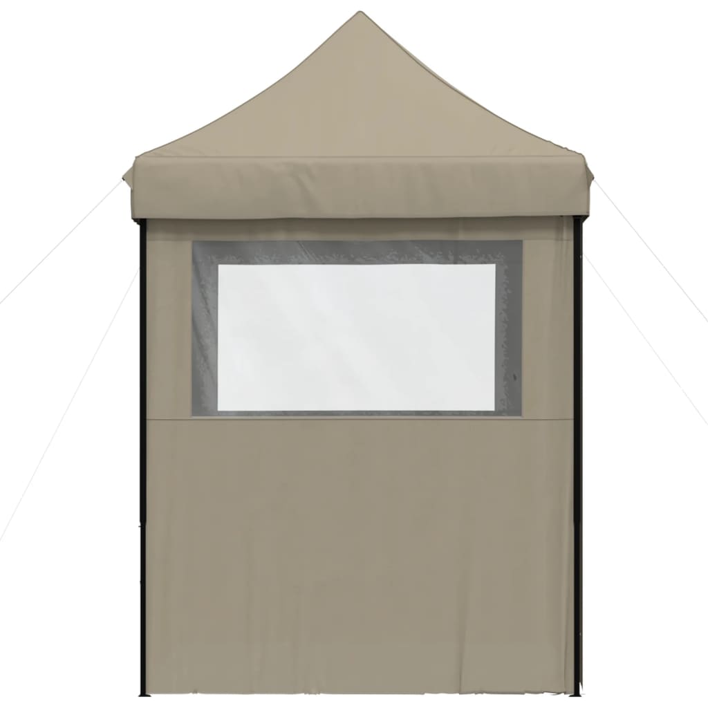 vidaXL Foldable Party Tent Pop-Up with 4 Sidewalls Taupe