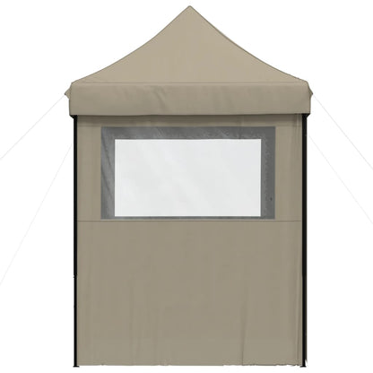 vidaXL Foldable Party Tent Pop-Up with 4 Sidewalls Taupe