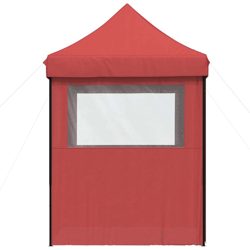 vidaXL Foldable Party Tent Pop-Up with 4 Sidewalls Burgundy