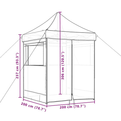 vidaXL Foldable Party Tent Pop-Up with 4 Sidewalls Burgundy