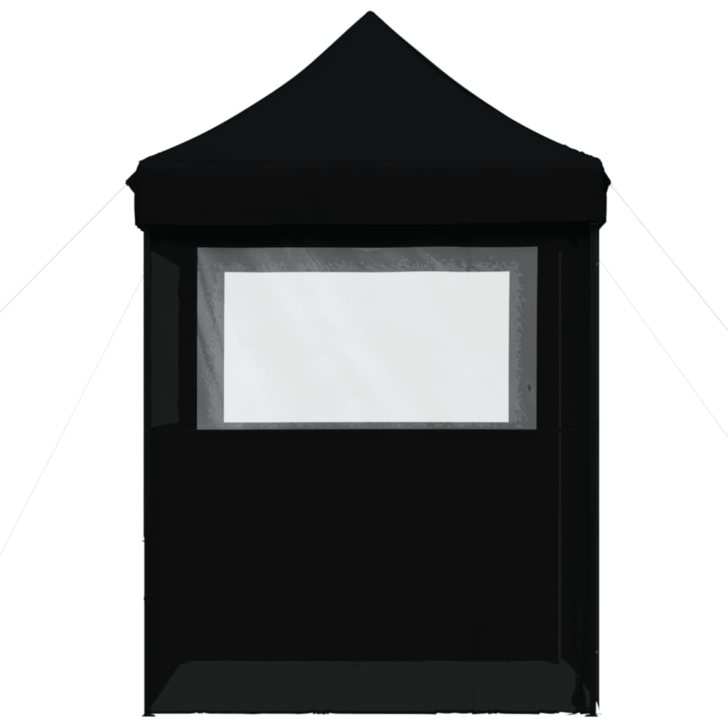 vidaXL Foldable Party Tent Pop-Up with 4 Sidewalls Black