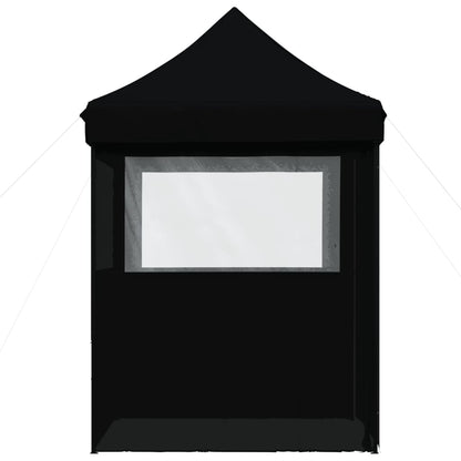 vidaXL Foldable Party Tent Pop-Up with 4 Sidewalls Black