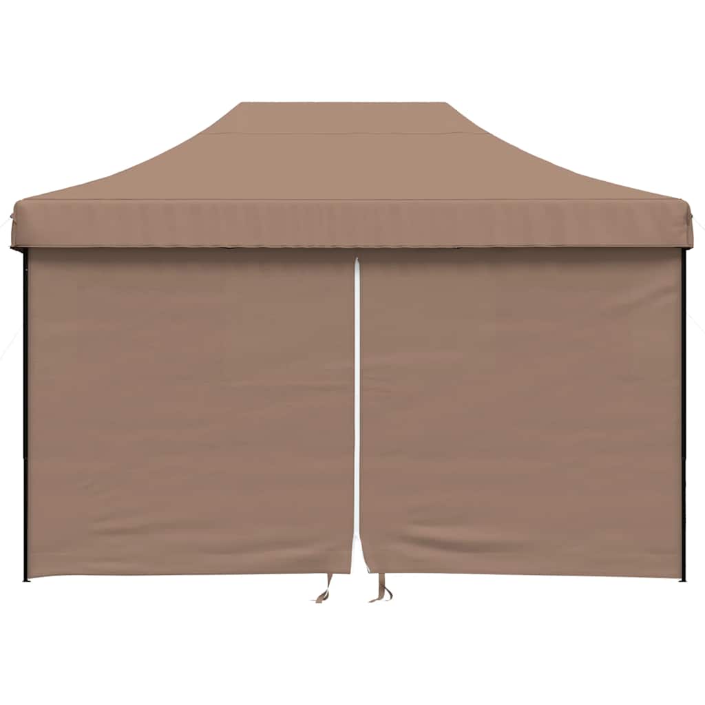 vidaXL Foldable Party Tent Pop-Up with 4 Sidewalls Brown