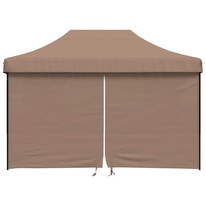 vidaXL Foldable Party Tent Pop-Up with 4 Sidewalls Brown