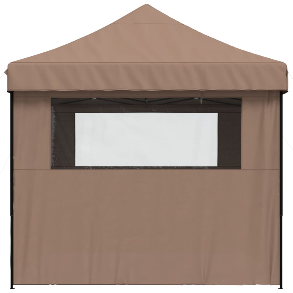vidaXL Foldable Party Tent Pop-Up with 4 Sidewalls Brown