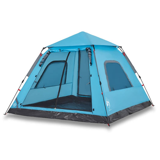 vidaXL Camping Tent Dome 5-Person Blue Quick Release