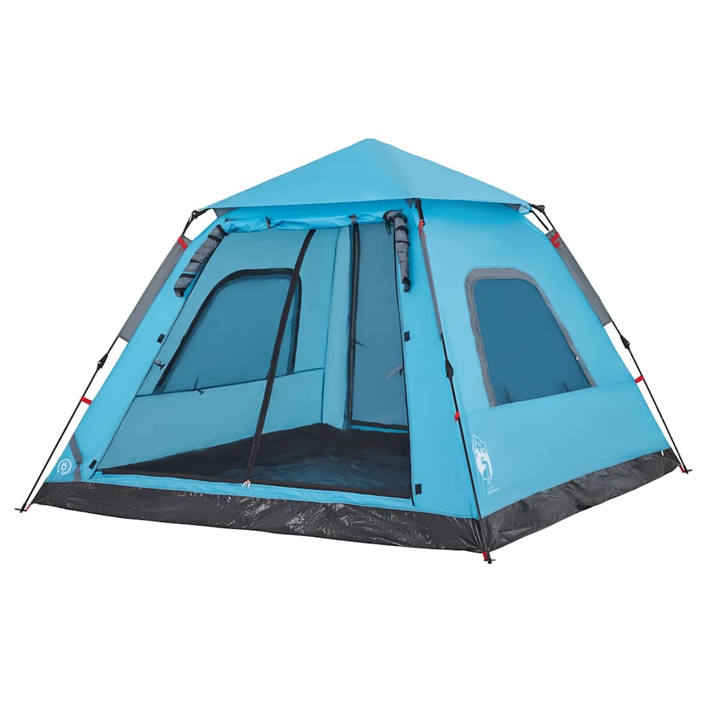 vidaXL Camping Tent Dome 5-Person Blue Quick Release