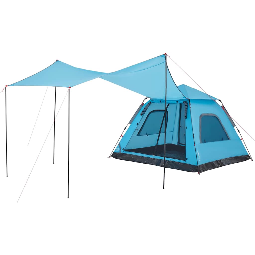 vidaXL Camping Tent Dome 5-Person Blue Quick Release