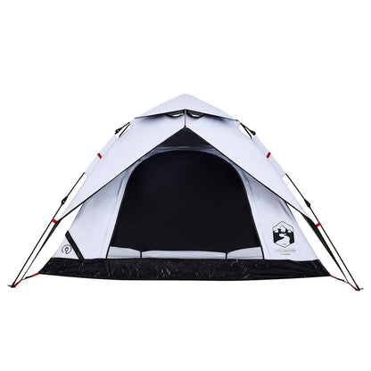 vidaXL Camping Tent Dome 4-Person White Blackout Fabric Quick Release