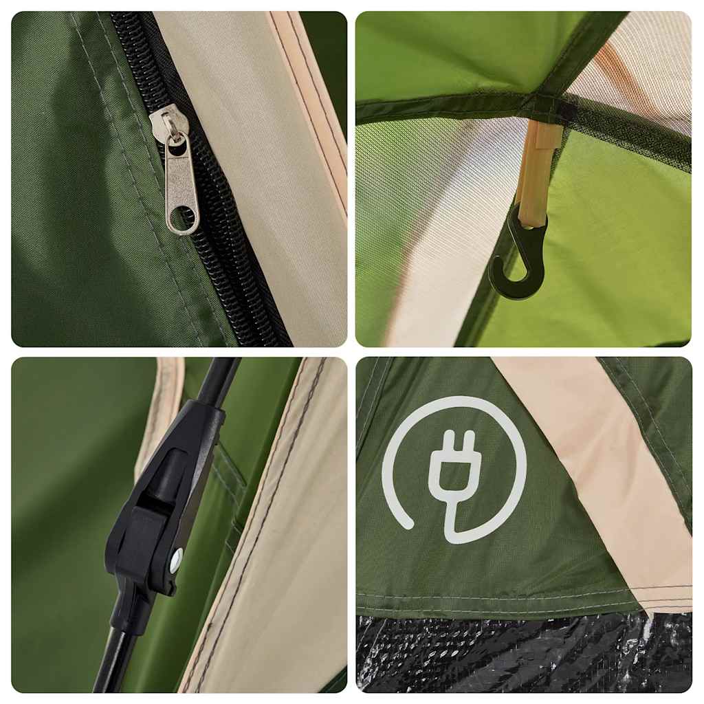 vidaXL Camping Tent Dome 5-Person Green Quick Release