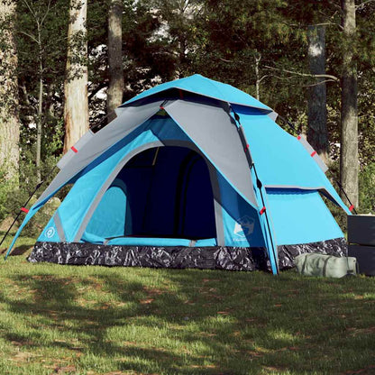 vidaXL Camping Tent Dome 5-Person Blue Quick Release