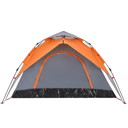 vidaXL Camping Tent Dome 5-Person Grey and Orange Quick Release