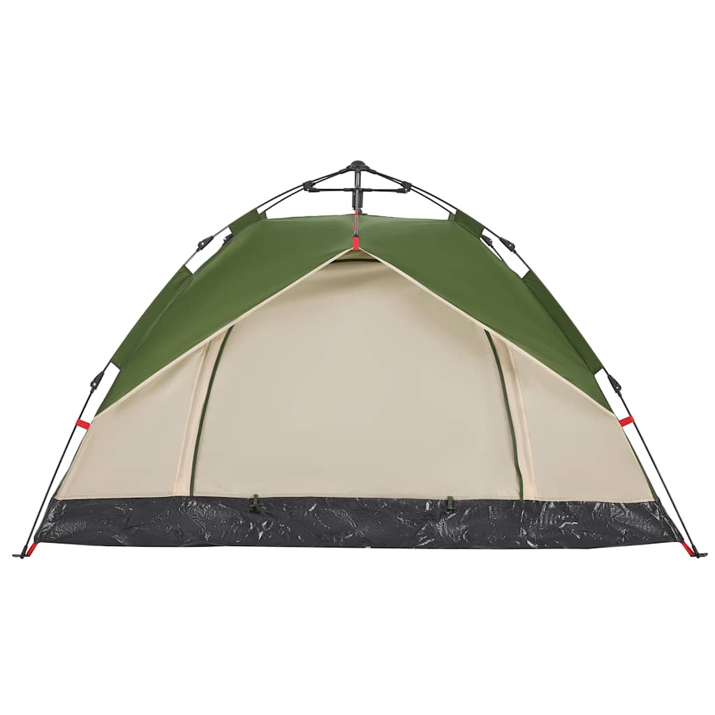 vidaXL Camping Tent Dome 3-Person Green Quick Release
