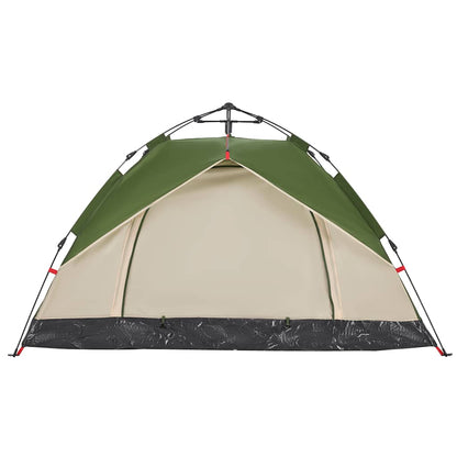 vidaXL Camping Tent Dome 3-Person Green Quick Release