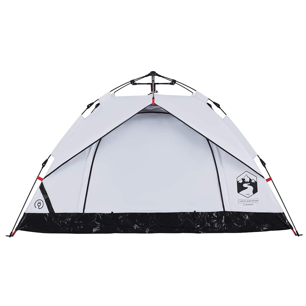 vidaXL Camping Tent Dome 3-Person White Blackout Fabric Quick Release