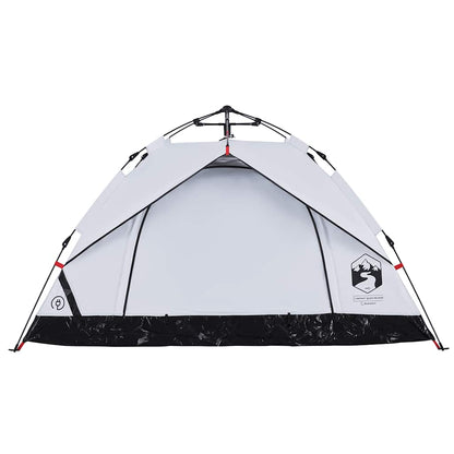 vidaXL Camping Tent Dome 3-Person White Blackout Fabric Quick Release