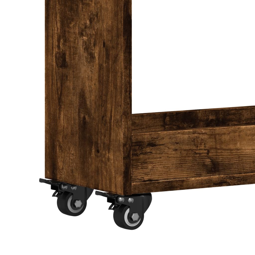 vidaXL Cabinet with Wheels Smoked Oak 60x22x79 cm Engineered Wood