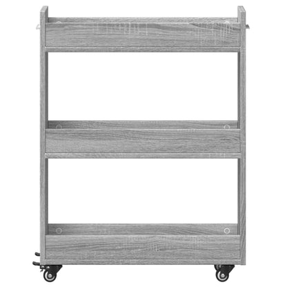 vidaXL Cabinet with Wheels Grey Sonoma 60x22x79 cm Engineered Wood