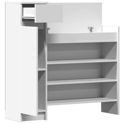 vidaXL Shoe Cabinet White 100,5x28x100 cm Engineered Wood