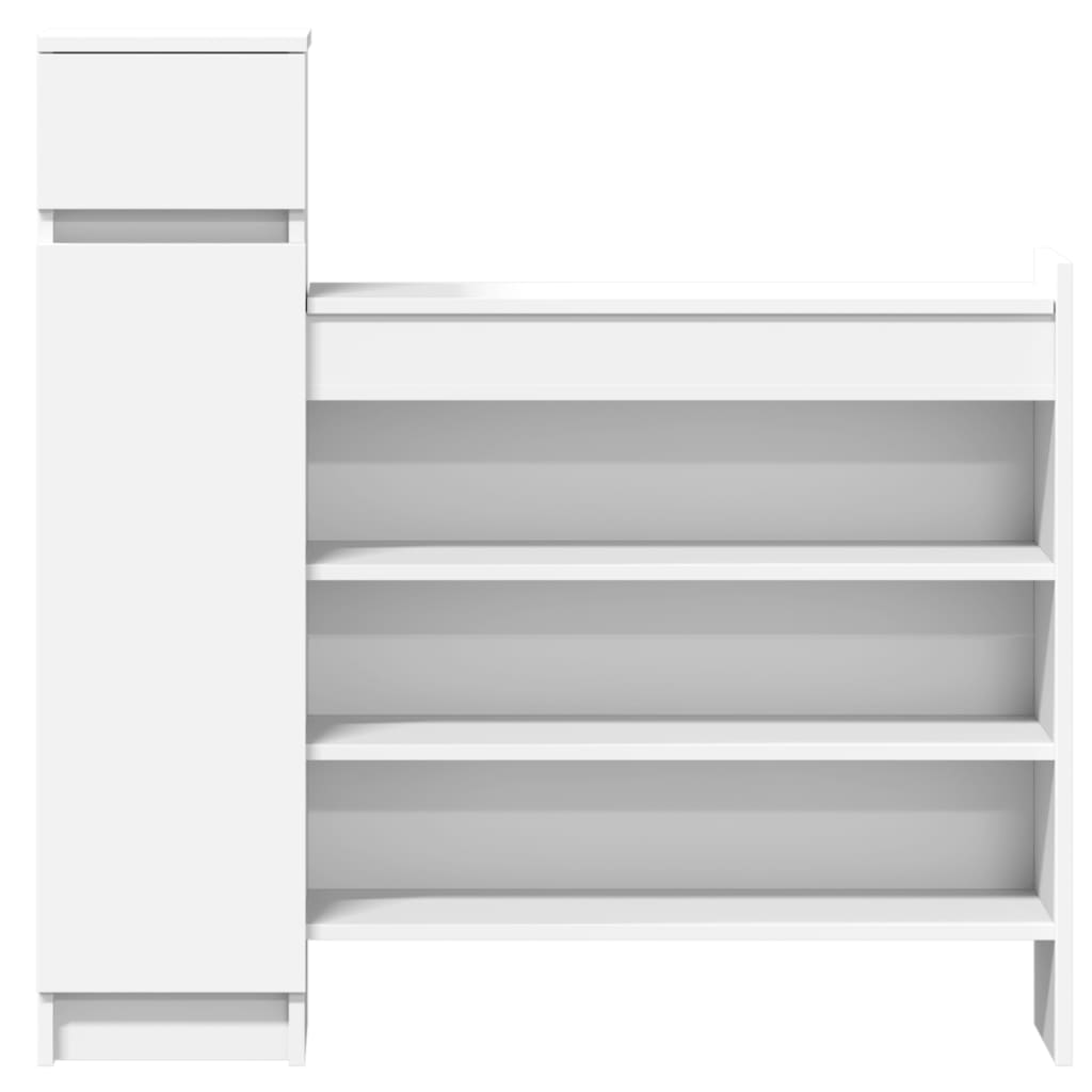 vidaXL Shoe Cabinet White 100,5x28x100 cm Engineered Wood