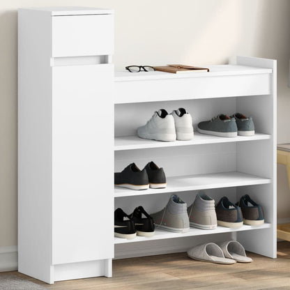 vidaXL Shoe Cabinet White 100,5x28x100 cm Engineered Wood