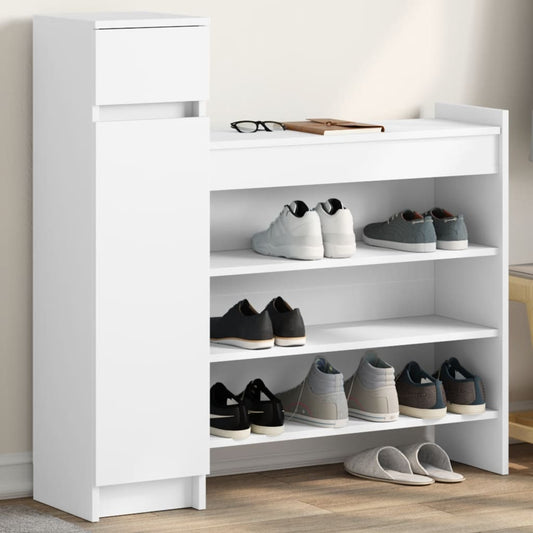 vidaXL Shoe Cabinet White 100,5x28x100 cm Engineered Wood