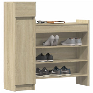 vidaXL Shoe Cabinet Sonoma Oak 100.5x28x100 cm Engineered Wood
