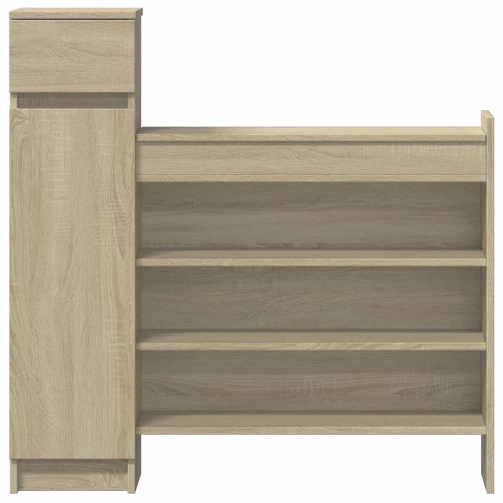 vidaXL Shoe Cabinet Sonoma Oak 100.5x28x100 cm Engineered Wood