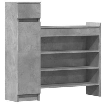 vidaXL Shoe Cabinet Concrete Grey 100,5x28x100 cm Engineered Wood