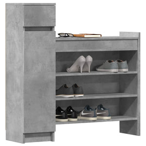 vidaXL Shoe Cabinet Concrete Grey 100.5x28x100 cm Engineered Wood