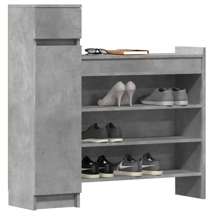 vidaXL Shoe Cabinet Concrete Grey 100,5x28x100 cm Engineered Wood