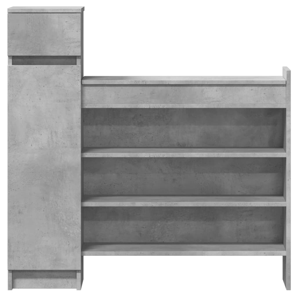 vidaXL Shoe Cabinet Concrete Grey 100,5x28x100 cm Engineered Wood
