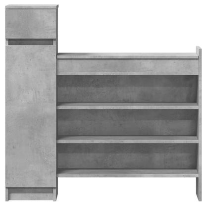 vidaXL Shoe Cabinet Concrete Grey 100,5x28x100 cm Engineered Wood
