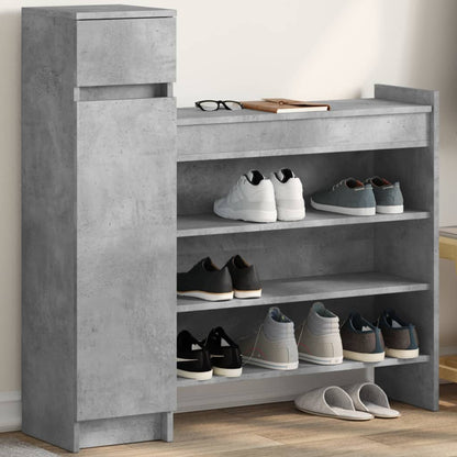vidaXL Shoe Cabinet Concrete Grey 100,5x28x100 cm Engineered Wood