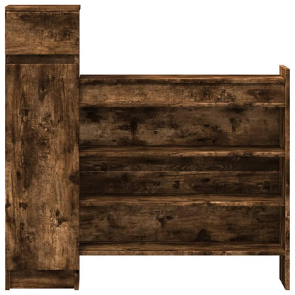 vidaXL Shoe Cabinet Smoked Oak 100,5x28x100 cm Engineered Wood