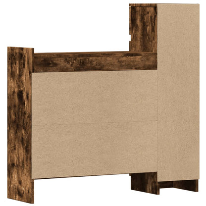 vidaXL Shoe Cabinet Smoked Oak 100,5x28x100 cm Engineered Wood