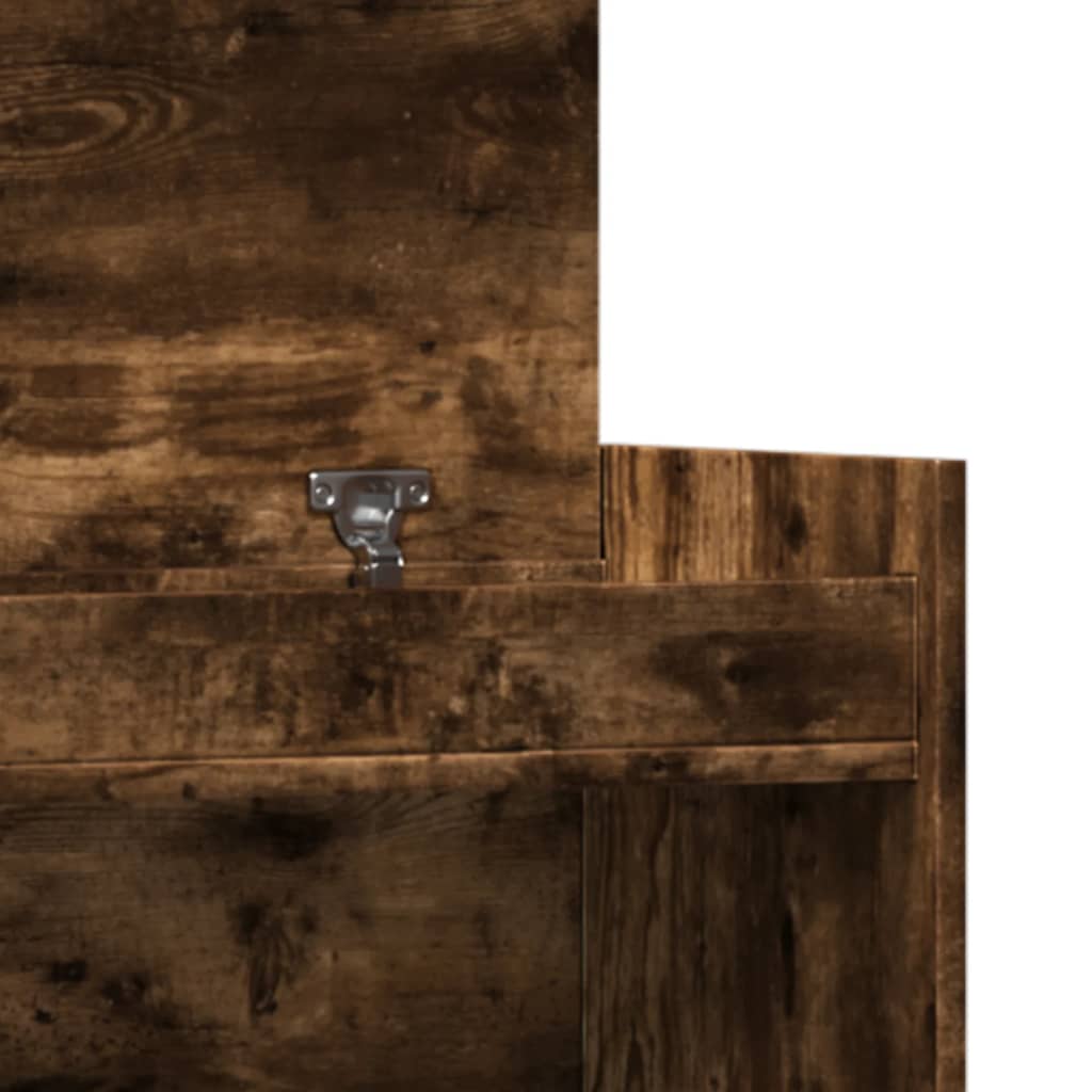 vidaXL Shoe Cabinet Smoked Oak 100,5x28x100 cm Engineered Wood