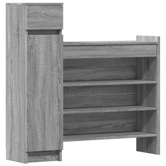 vidaXL Shoe Cabinet Grey Sonoma 100,5x28x100 cm Engineered Wood