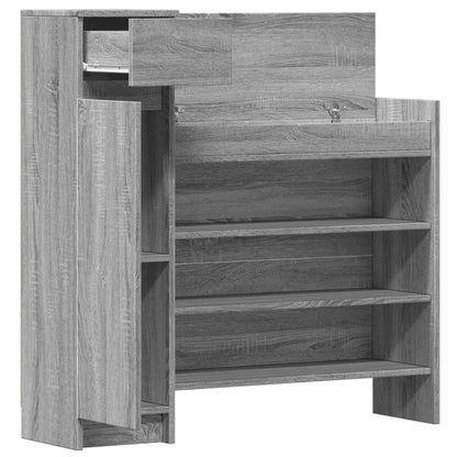 vidaXL Shoe Cabinet Grey Sonoma 100.5x28x100 cm Engineered Wood