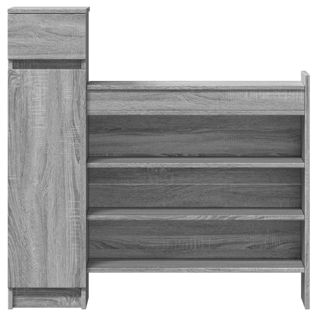 vidaXL Shoe Cabinet Grey Sonoma 100.5x28x100 cm Engineered Wood