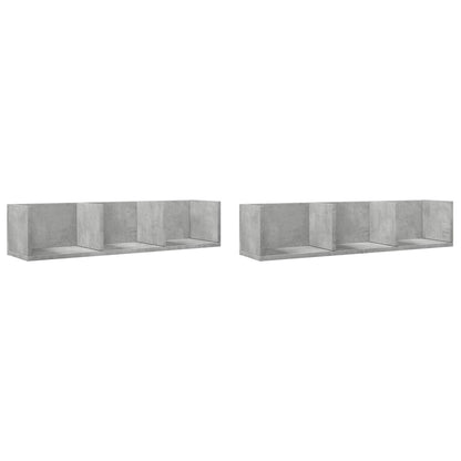 vidaXL Wall Cabinets 2 pcs Concrete Grey 75x18x16.5 cm Engineered Wood
